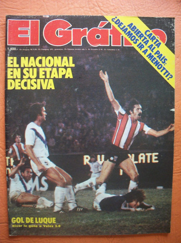 El Grafico 3090 26/12/1978 River 2 Velez 0 Camp. Nacional