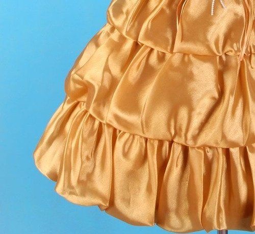 Imagem 4 de 5 de Vestido Infantil Frufru Dourado