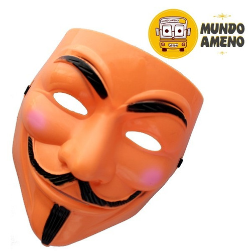 Mascara V De Vendetta Tipo Fake Naranja O Negro Anonymous