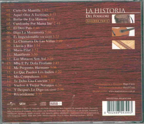 Teresa Parodi La Historia Del Folklore 2 Parte (cd) Rcia