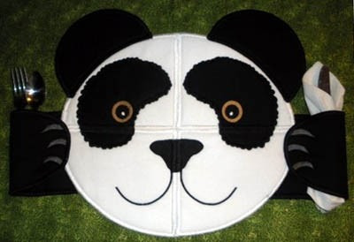 Bordado Computadorizados Panda Porta Talheres Bc858