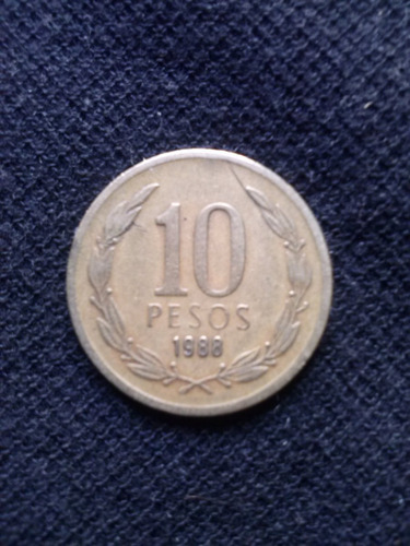 Moneda 10 Pesos Chile 1988