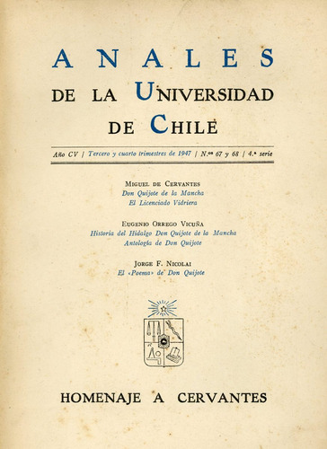 Anales De La Universidad De Chile - Nºs. 67 Y 68 - 1947