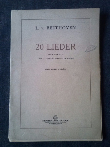 20 Lieder Para Una Voz Con Acompañamiento De Piano Beethoven