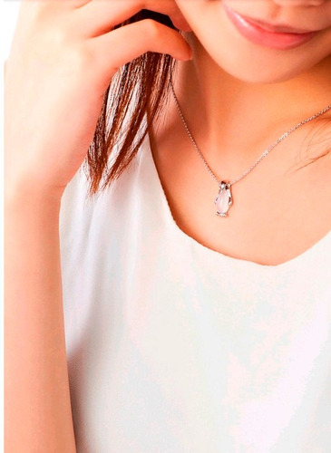 Pinguino Collar Dije + Cajita De Regalo