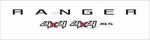 Emblema Adesivo Ford Ranger Xls 4x4 2013 Cam. Branca Rgkit01