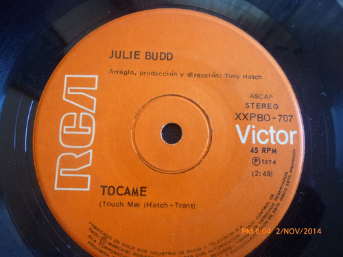 Vinilo Single De Julie Budd  Tocame ( I-75