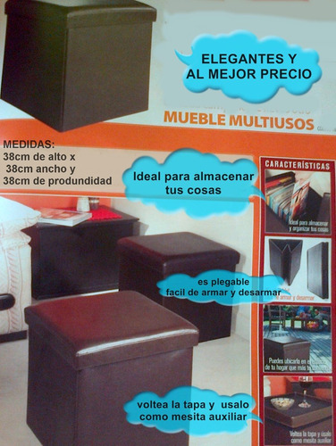 Mueble Multiuso Plegable Semi Cuero (nuevo De Paquete)