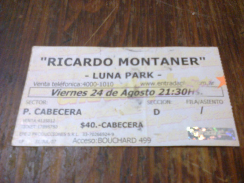 Entrada Ricardo Montaner 2007