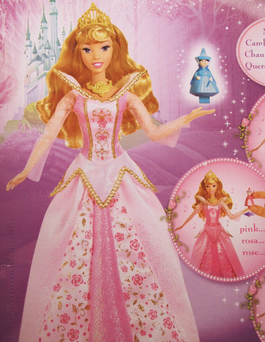 Imagen 2 de 3 de Aurora La Bella Durmiente Muñeca Vestido Luminoso (nueva)