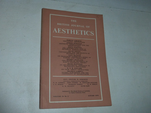 Revista Estetica British Journal Of Aesthetics Vol 16 N°4 76