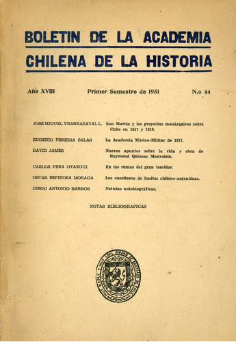 Boletín Academia Chilena De La Historia, Nº 44 - 1951