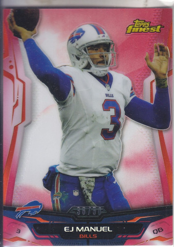 2014 Topps Finest Red Refractor Ej Manuel Qb Bills /50