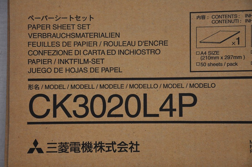 Papel Termal Mitsubishi Ck3020l4p Para Impresora Cp3020w-s
