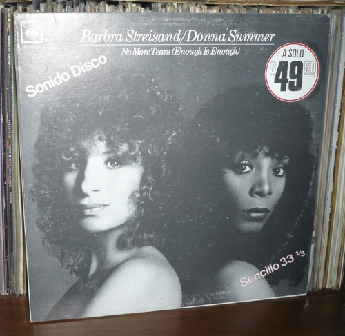 Barbra Streisand Donna Summer Lp Single Rojo No More Tears