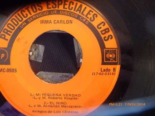 Vinilo Single  De Irma Carlon - Camina - ( V9