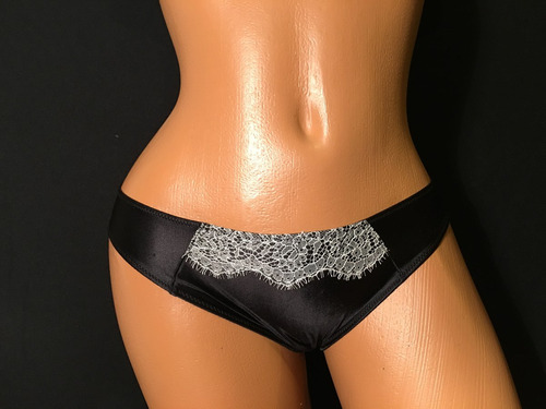 Lenceria Victorias Secret Panty Bikini Negro Y Blanco M324