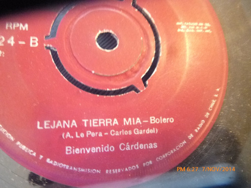 Vinilo Single De Bienvenido Cardenas --lejana Tierra I( S101