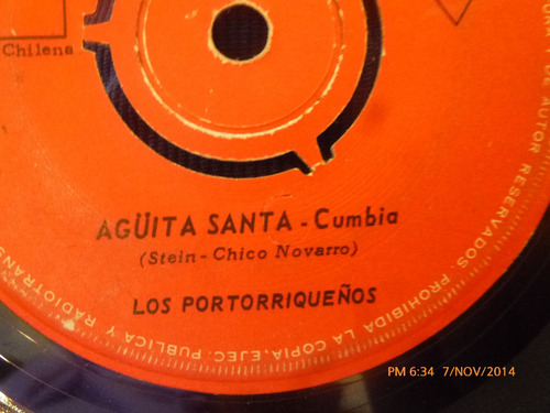 Vinilo Single De Ñlos Portorriqueños -- Aguita Santa ( S109
