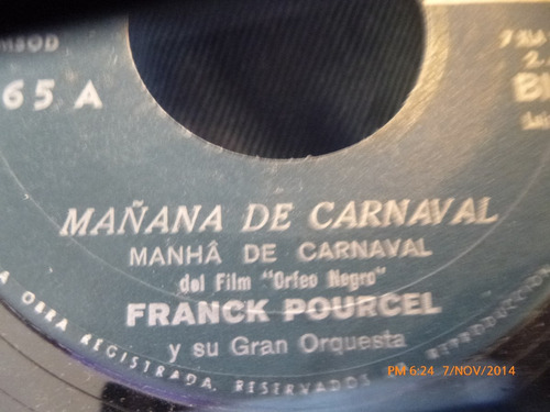 Vinilo Single De Frank Pourcel --mañana De Carnaval( S125