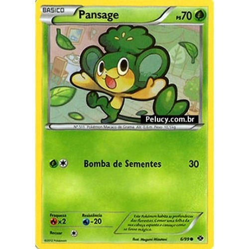 Pansage - Pokémon Planta Comum - 6/99 - Pokemon Card Game