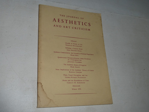 Revista Estetica Journal Aesthetics & Art Criticism Winter76