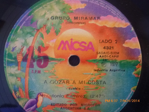 Vinilo Single De Grupo Miramar -- Una Lagrima Un Recue( S77