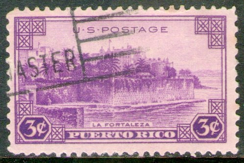 Estados Unidos Sello Usado Puerto Rico = Fuerte Año 1937