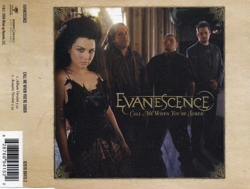 Evanescence - Call Me When You´re Sober Cd Single Raro
