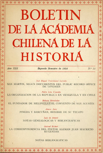 Boletín Academia Chilena De La Historia, Nº 51 - 1954