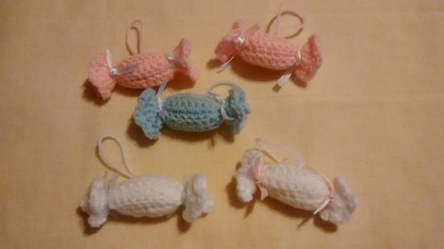 Souvenir Crochet 10 Caramelo Nacim Baut. Cristal Encantado