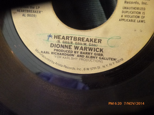 Vinilo Single  De Dionne Warwick -heartbreaker --  -( V12