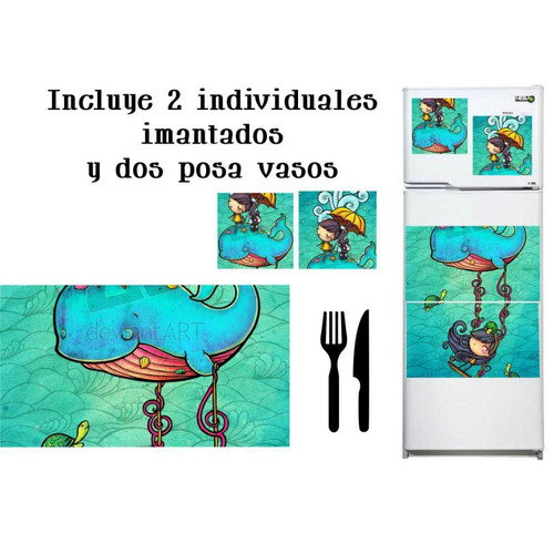 2 Individuales Y Posa Vasos Imantados. Diseño Personalizado