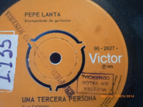 Vinilo Single De Pepe Lanta   -- Con Mi Cariño( S83