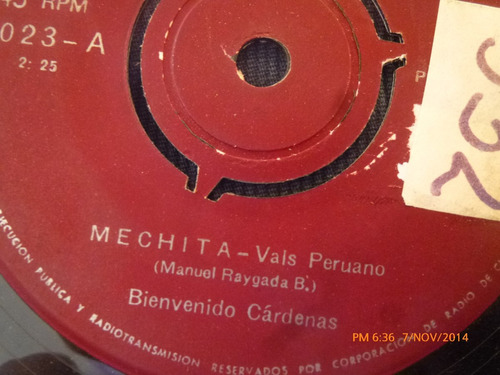 Vinilo Single De Bienvenido Cardenas -- Alma Mia( S80