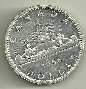 Moneda Canada 1 Dolar Plata Año 1966 Sin Circular