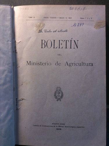 Boletín Del Ministerio De Agricultura 1905 - 1915.