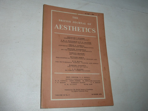 Revista Estetica British Journal Of Aesthetics Vol 18 N°3 78