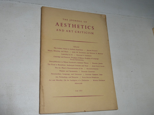 Revista Estetica Journal Aesthetics & Art Criticism Fall 73