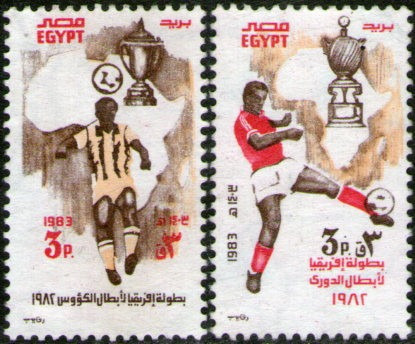 Egipto Serie Completa X 2 Sellos Usados Fútbol Año 1983
