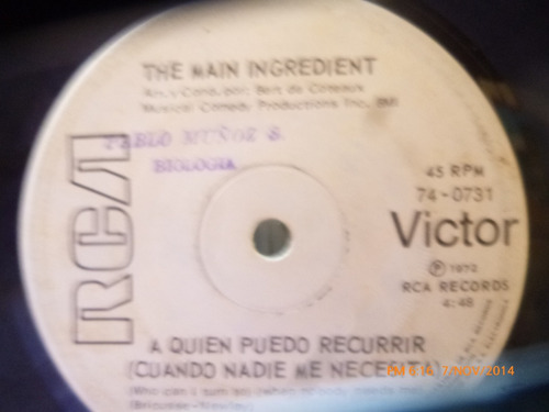 Vinilo Single De The Main Ingredient -a Quie Puedo R(v8-u165 (Usado)