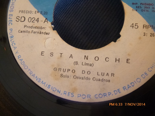 Vinilo Single Del Grupo Do Luar -- Esta Noche ( S97