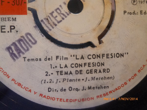 Vinilo Ep De El Film La Confesion 21 Agosto 1968 ( S56