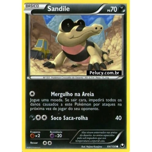 Sandile - Pokémon Noturno Comum - 64/108 - Pokemon Card Game