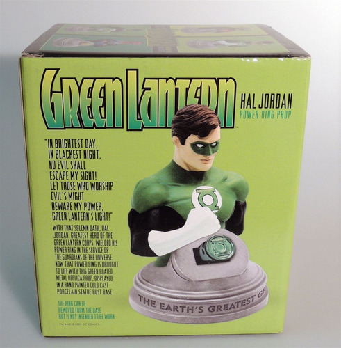 Dc Direct Anel Do Lanterna Verde Hal Jordan Em Metal E Busto