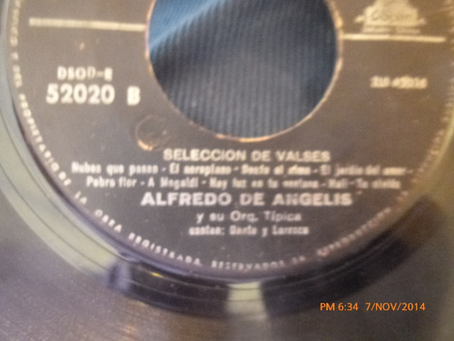 Vinilo Single De Alfredo De Angelis  Selecion De Tang( S103