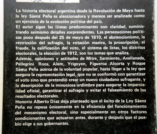 Ley Sáenz Peña: Pro Y Contra - Honorio A. Díaz - Ceal