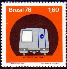 Brasil Serie X 1 Sello Mint Tren Metro De San Pablo Año 1976