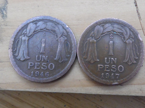 Moneda Chilena De Un Peso Año 1946 - 1947