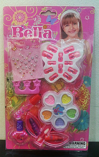 Kit De Maquiagem Infantil Bella Brilho Batom Sombras Esmalte